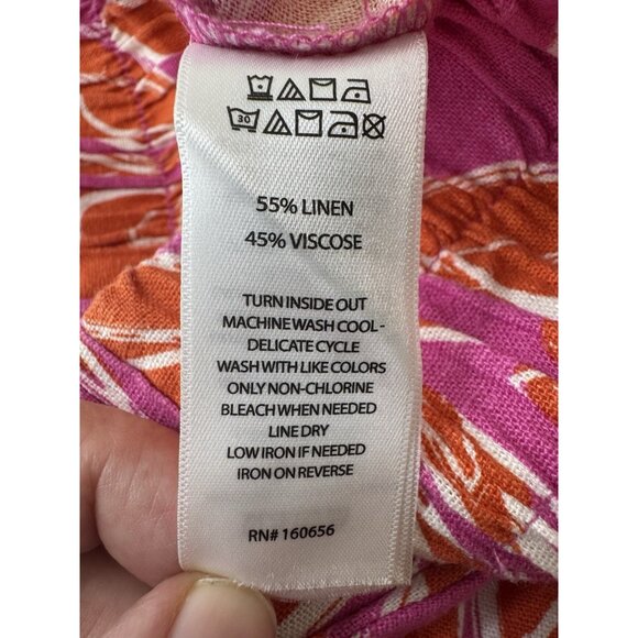 Sincerely Jules Women's Pink Orange Linen Blend Pants Size S NWT - Picture 6 of 8